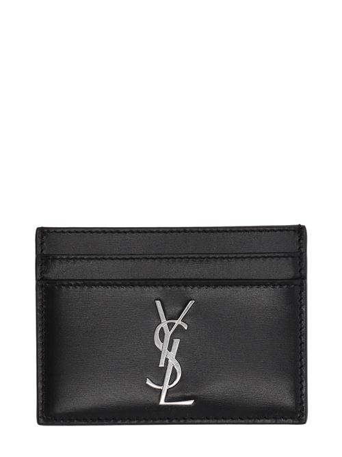 CASSANDRE CARD HOLDER IN BLACK LEATHER Saint Laurent | 4856310SX0E1000